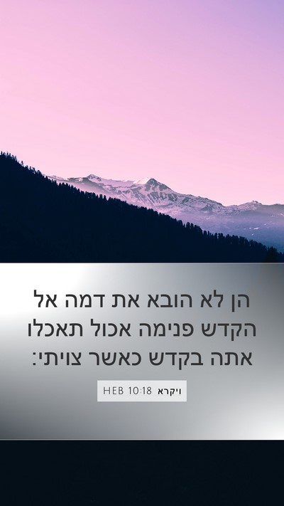ויקרא 10:18 HEB Mobile Phone Wallpaper - הן לא הובא את דמה אל הקדש - Mobile Bible Verse Wallpaper