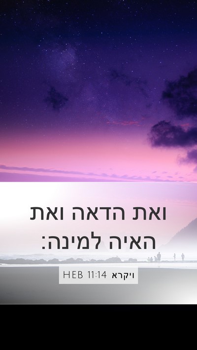 ויקרא 11:14 HEB Mobile Phone Wallpaper - ואת הדאה ואת האיה - Mobile Bible Verse Wallpaper