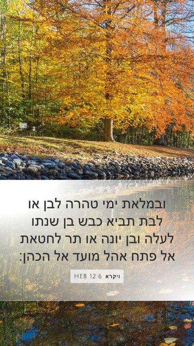 ויקרא 12:6 HEB Bible Verse Image