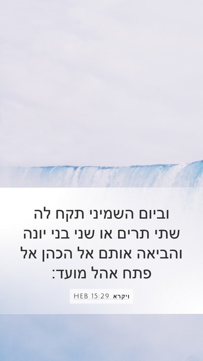 ויקרא 15:29 HEB Bible Verse Image
