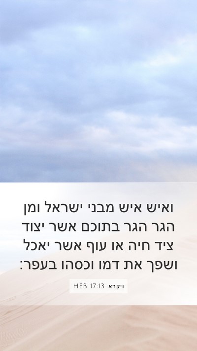 ויקרא 17:13 HEB Bible Verse Image