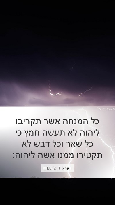 ויקרא 2:11 HEB Bible Verse Image