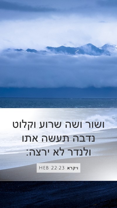 ויקרא 22:23 HEB Bible Verse Image