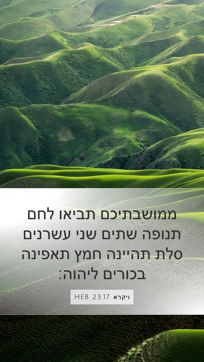 ויקרא 23:17 HEB Bible Verse Image