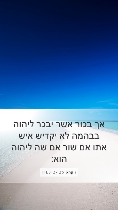 ויקרא 27:26 HEB Bible Verse Image