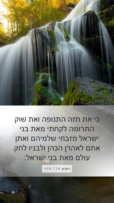 ויקרא 7:34 HEB Bible Verse Image