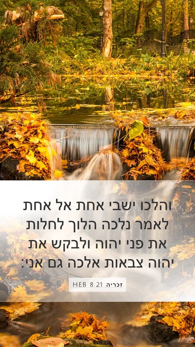 זכריה 8:21 HEB Bible Verse Image