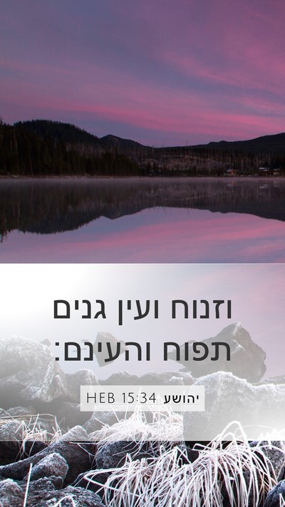יהושע 15:34 HEB Mobile Phone Wallpaper - וזנוח ועין גנים תפוח - Mobile Bible Verse Wallpaper