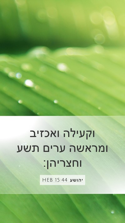 יהושע 15:44 HEB Mobile Phone Wallpaper - וקעילה ואכזיב ומראשה ערים - Mobile Bible Verse Wallpaper