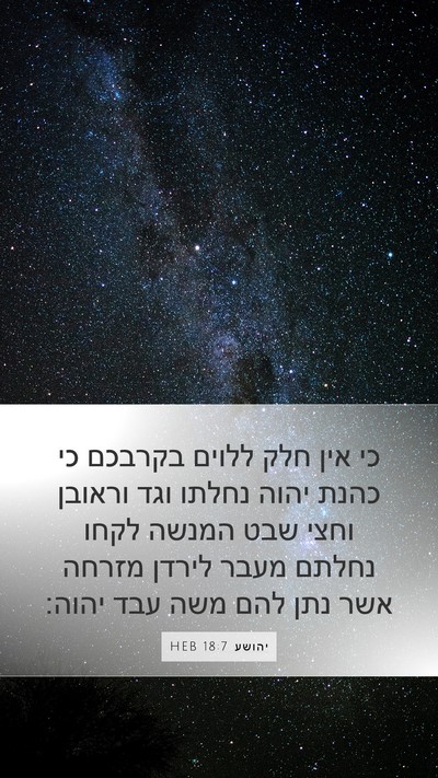 יהושע 18:7 HEB Bible Verse Image