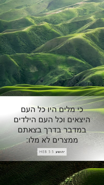 יהושע 5:5 HEB Mobile Phone Wallpaper - כי מלים היו כל העם היצאים - Mobile Bible Verse Wallpaper