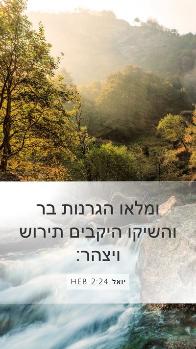 יואל 2:24 HEB Mobile Phone Wallpaper - ומלאו הגרנות בר והשיקו - Mobile Bible Verse Wallpaper