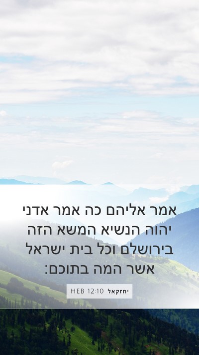 יחזקאל 12:10 HEB Mobile Phone Wallpaper - אמר אליהם כה אמר אדני יהוה - Mobile Bible Verse Wallpaper