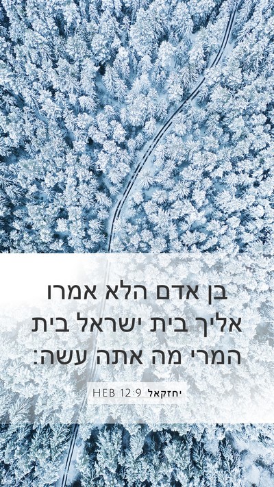 יחזקאל 12:9 HEB Mobile Phone Wallpaper - בן אדם הלא אמרו אליך בית - Mobile Bible Verse Wallpaper