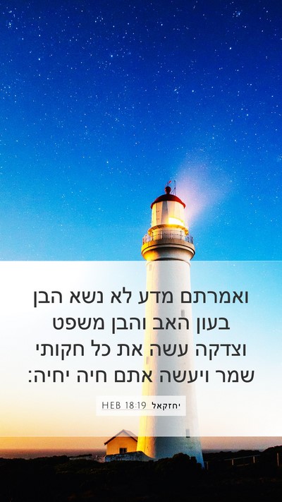 יחזקאל 18:19 HEB Bible Verse Image