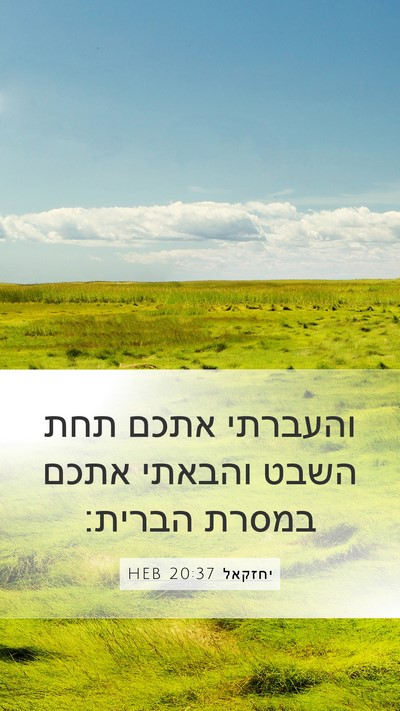 יחזקאל 20:37 HEB Mobile Phone Wallpaper - והעברתי אתכם תחת השבט - Mobile Bible Verse Wallpaper