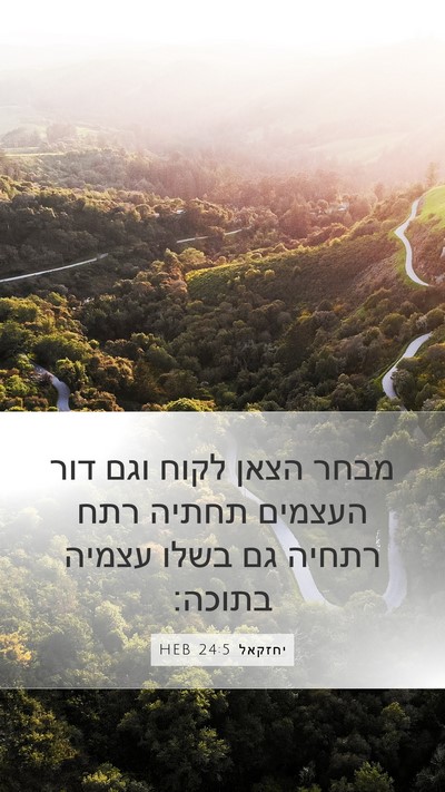 יחזקאל 24:5 HEB Mobile Phone Wallpaper - מבחר הצאן לקוח וגם דור - Mobile Bible Verse Wallpaper