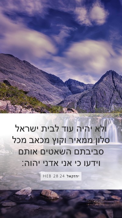 יחזקאל 28:24 HEB Mobile Phone Wallpaper - ולא יהיה עוד לבית ישראל - Mobile Bible Verse Wallpaper