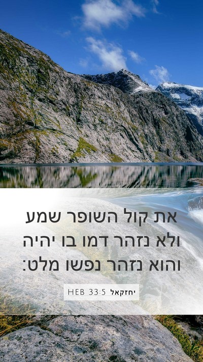 יחזקאל 33:5 HEB Bible Verse Image