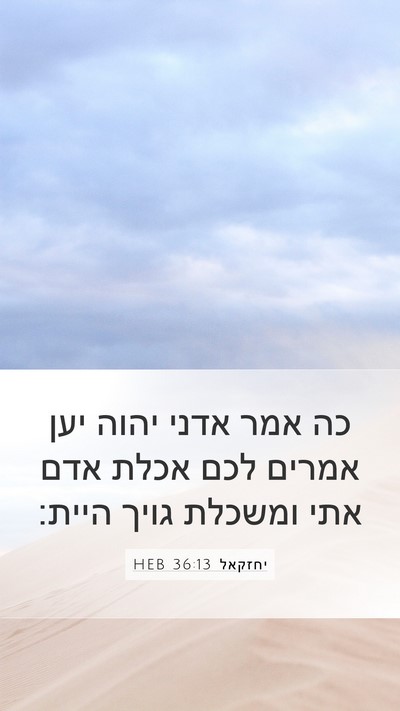 יחזקאל 36:13 HEB Bible Verse Image