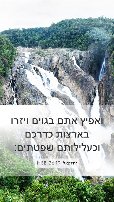 יחזקאל 36:19 HEB Mobile Phone Wallpaper - ואפיץ אתם בגוים ויזרו - Mobile Bible Verse Wallpaper