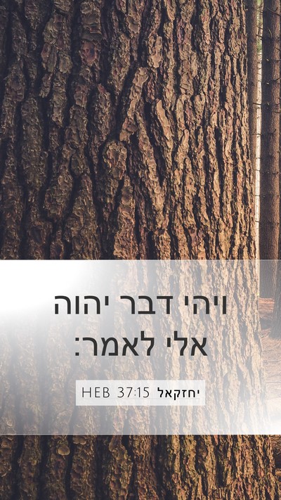 יחזקאל 37:15 HEB Mobile Phone Wallpaper - ויהי דבר יהוה אלי - Mobile Bible Verse Wallpaper