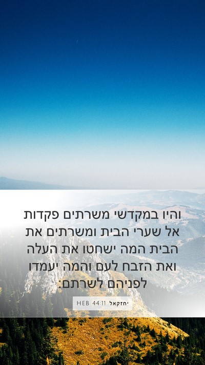 יחזקאל 44:11 HEB Bible Verse Image