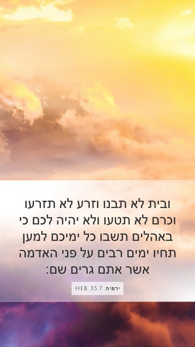 ירמיה 35:7 HEB Bible Verse Image