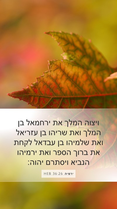ירמיה 36:26 HEB Bible Verse Image