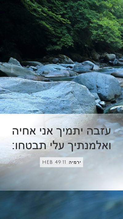 ירמיה 49:11 HEB Bible Verse Image