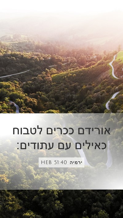 ירמיה 51:40 HEB Bible Verse Image