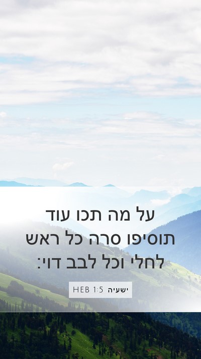 ישעיה 1:5 HEB Bible Verse Image