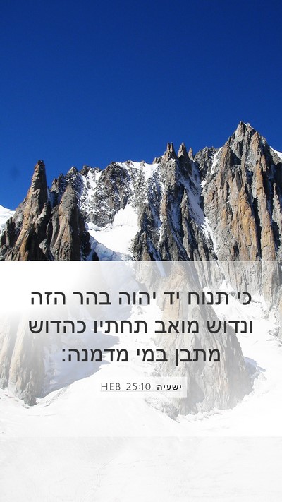 ישעיה 25:10 HEB Bible Verse Image