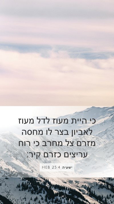 ישעיה 25:4 HEB Bible Verse Image
