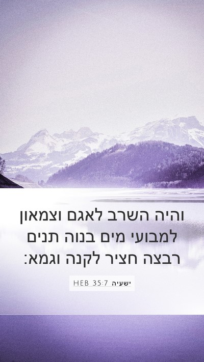 ישעיה 35:7 HEB Bible Verse Image
