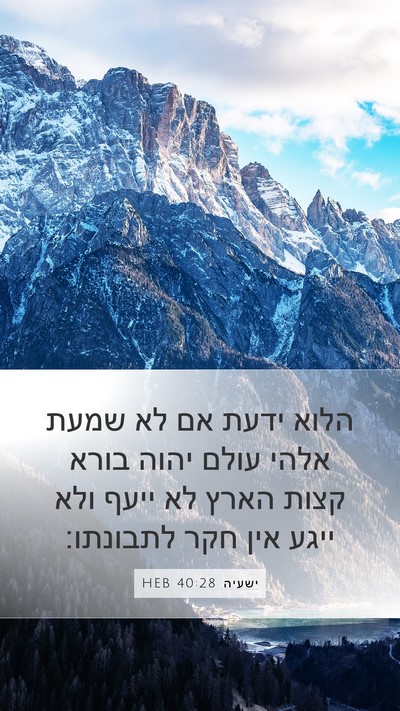 ישעיה 40:28 HEB Bible Verse Image
