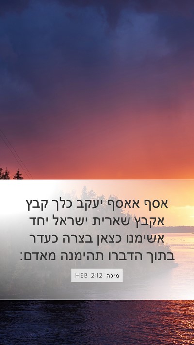 מיכה 2:12 HEB Bible Verse Image