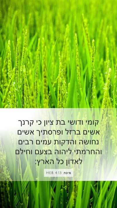 מיכה 4:13 HEB Bible Verse Image