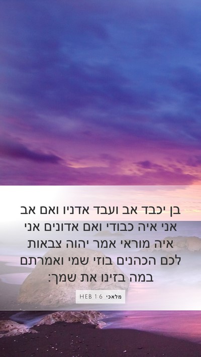 מלאכי 1:6 HEB Bible Verse Image