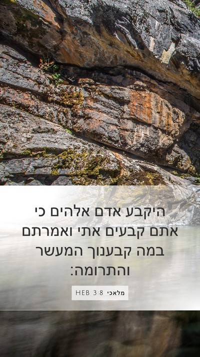 מלאכי 3:8 HEB Bible Verse Image