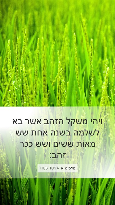 מלכים א 10:14 HEB Bible Verse Image