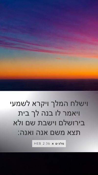 מלכים א 2:36 HEB Bible Verse Image