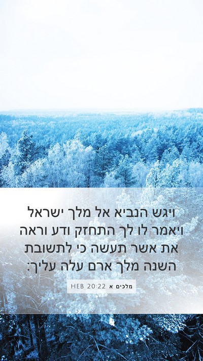 מלכים א 20:22 HEB Bible Verse Image