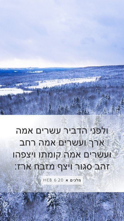 מלכים א 6:20 HEB Bible Verse Image