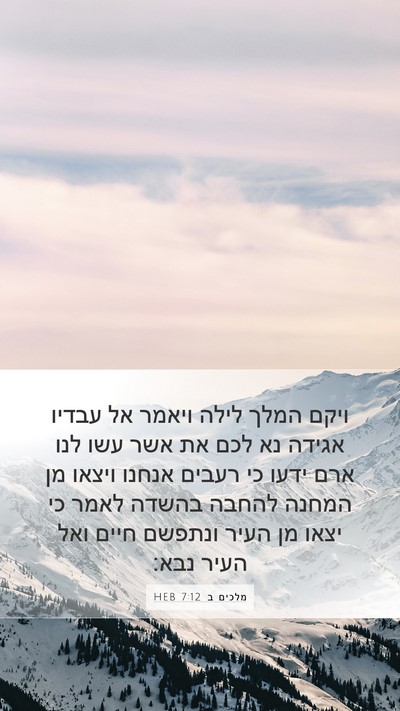 מלכים ב 7:12 HEB Mobile Phone Wallpaper - ויקם המלך לילה ויאמר אל - Mobile Bible Verse Wallpaper