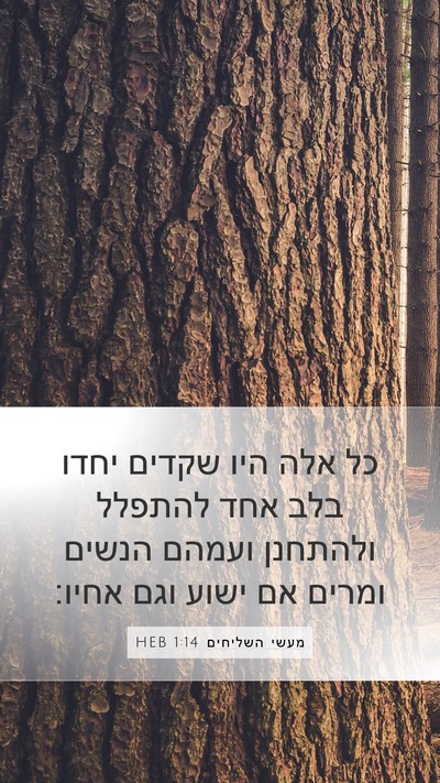 מעשי השליחים 1:14 HEB Bible Verse Image