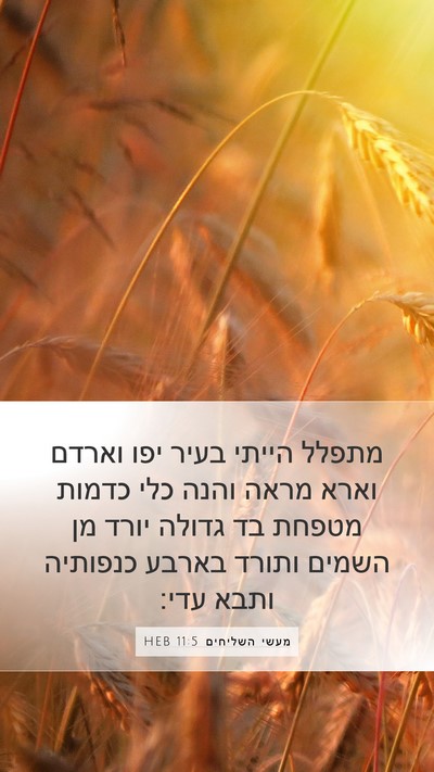 מעשי השליחים 11:5 HEB Bible Verse Image