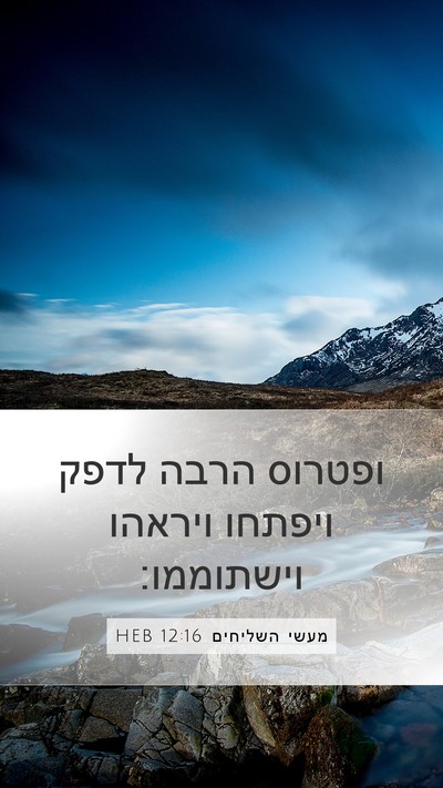 מעשי השליחים 12:16 HEB Mobile Phone Wallpaper - ופטרוס הרבה לדפק ויפתחו - Mobile Bible Verse Wallpaper