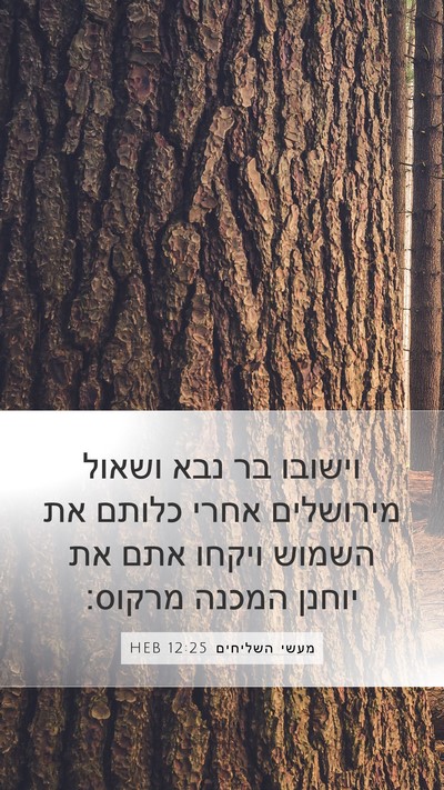 מעשי השליחים 12:25 HEB Bible Verse Image