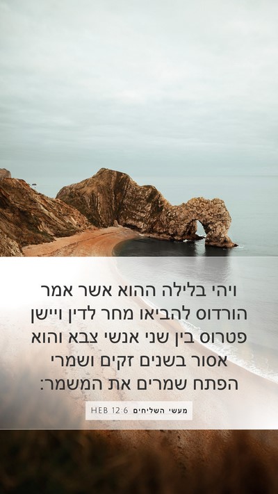מעשי השליחים 12:6 HEB Bible Verse Image